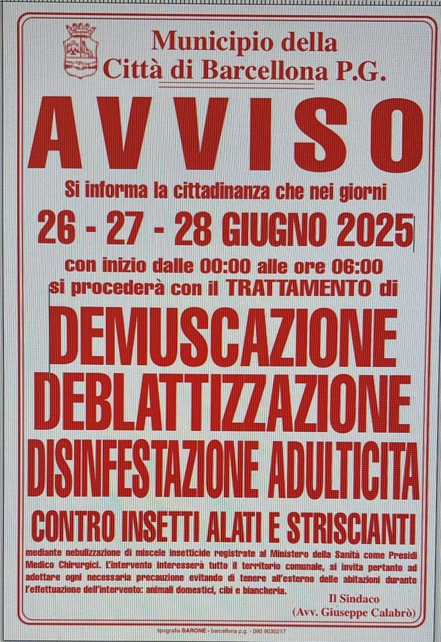 Disinfestazione insetti alati e striscianti 26-27-28